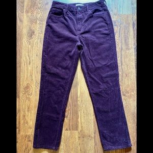 Deep Purple/Brown Corduroy Mom Jeans